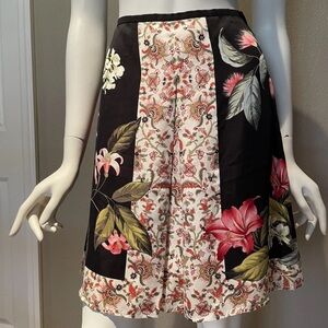 NWT Tommy Bahama Black Floral silk A-Line Skirt size 16